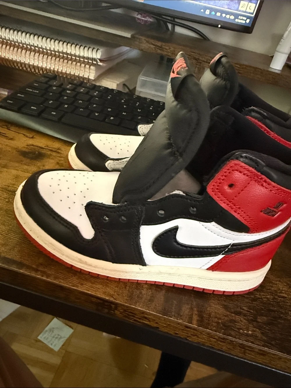 Nike Kids Black, White & Red High-Top Sneakers
